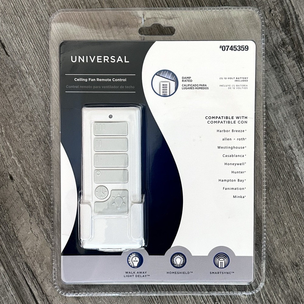 Harbor Breeze 40837 White Handheld‎ Universal Ceiling Fan Remote Control New